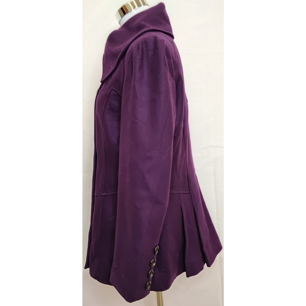Guess Wool Blend Peacoat Women's Large Petite Purple Double Breasted #Z5447 - Picture 4 of 16